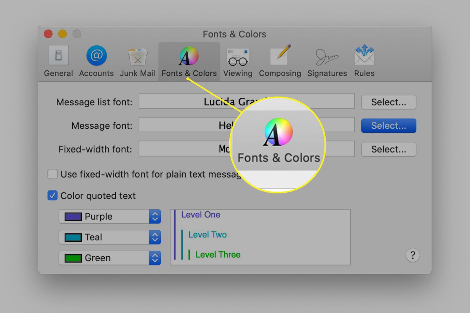 change the default font for an app in mac
